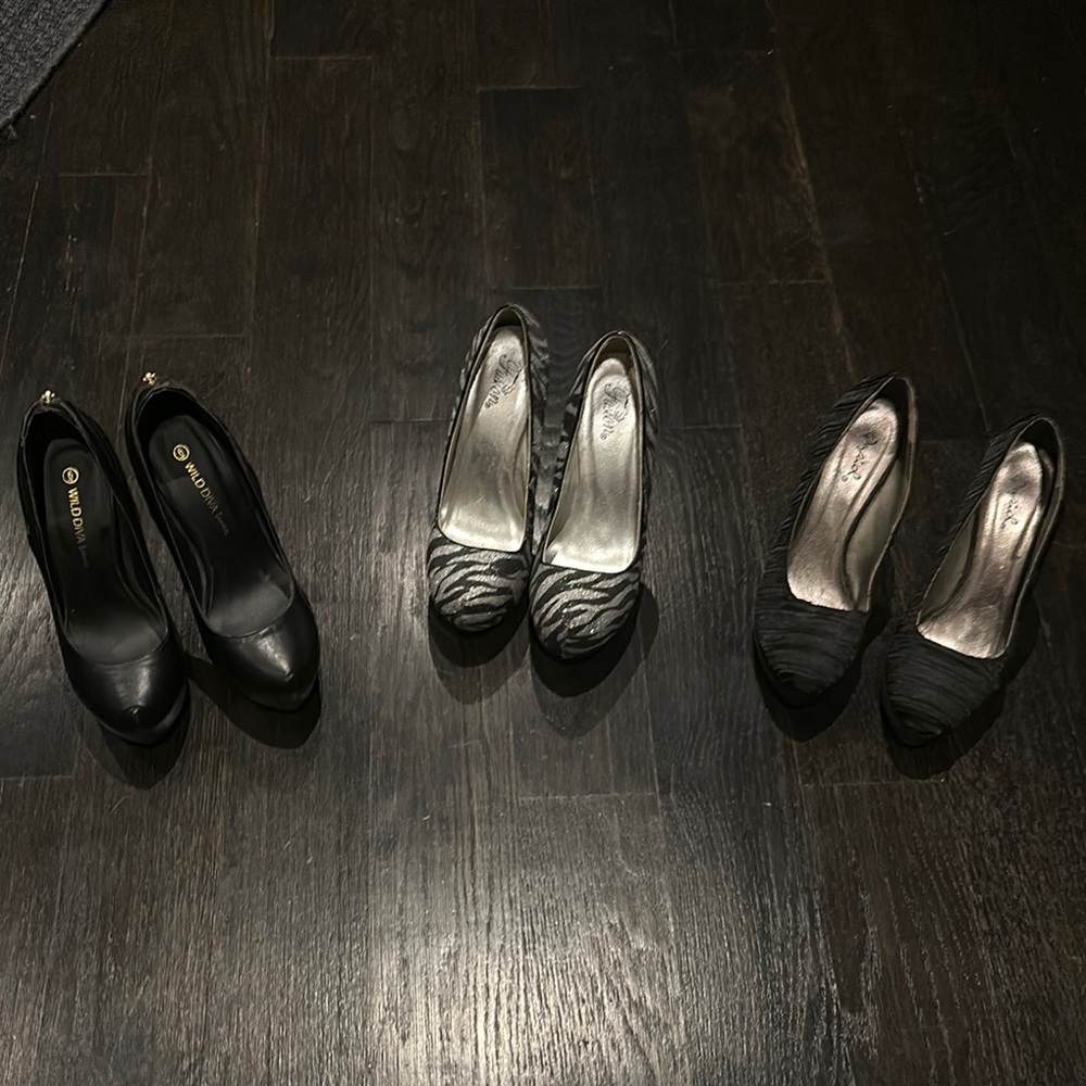 Black and Zebra Print Heels

3 set bundle

Wild diva, Fusion and Qupid